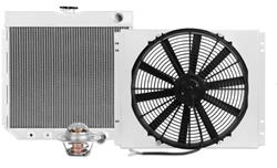 Radiator, Downflow, Aluminum, Natural, Transmission Cooler, Single Fan, Ford, Mercury, Kit