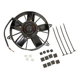 Fan, Race Line High-Flow, Electric, Single, Puller, 1,600 cfm, 5 Blades, Plastic, Black, 10 in. Diameter, Each