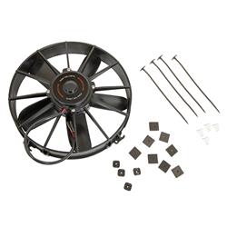 Fan, Race Line, Electric, Single, Puller, 1,850 cfm, 5 Blades, Plastic, Black, 12 in. Diameter, Each