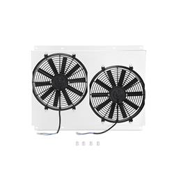 Fan and Shroud Kit, Dual Electric Fan, Natural Aluminum Shroud, Bolt-on, Chevy, GMC, Kit