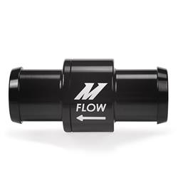 Fluid Check Valve, Black Anodized, Aluminum, 3/4 in. Hose Barb to 3/4 in. Hose Barb, Each