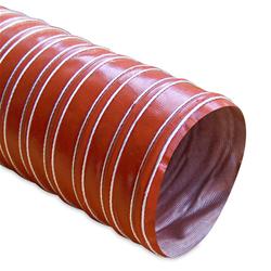 Cooling Duct Hose, Silicone, Red, Heat Resistant, 4.000 in. Diameter, 12 ft. Long, Each