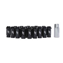 Lug Nuts, Conical Seat, 12mm x 1.50 RH, 16 Standard Lug Nuts, 4 Locking Lug Nuts, Black Anodized, Aluminum, Set of 20
