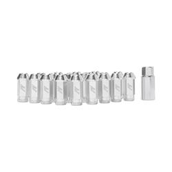 Lug Nuts, Conical Seat, 12mm x 1.50 RH, 16 Standard Lug Nuts, 4 Locking Lug Nuts, Clear Anodized, Aluminum, Set of 20
