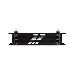 Oil Cooler, Universal, 10-Row, Plate, 3.80 in. Height, 12.95 in. Width, 1.97 in. Thick, -6AN Male Fittings, Aluminum, Black Powdercoated, Each