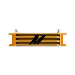 Oil Cooler Kit, Universal -8AN 10 Row Oil Cooler, Gold