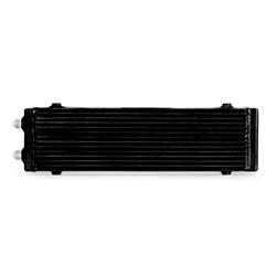 Engine Oil Cooler, Dual Pass, Aluminum, Black Powdercoated, -10 AN Inlet/Outlet, Male Threads, Each