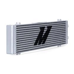 Oil Cooler, Universal Dual Pass, Plate, 6.30 in. Height, 21.54 in. Width, 1.57 in. Thick, -10AN Male Fittings, Aluminum, Silver Powdercoated, Each