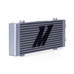 Oil Cooler, Universal Dual Pass, Plate, 6.30 in. Height, 17.00 in. Width, 1.57 in. Thick, -10AN Male Fittings, Aluminum, Silver Powdercoated, Each