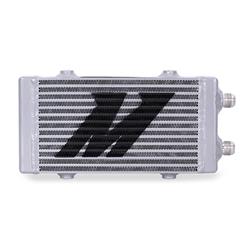 Oil Cooler, Universal Dual Pass, Plate, 6.30 in. Height, 12.50 in. Width, 1.57 in. Thick, -10AN Male Fittings, Aluminum, Silver Powdercoated, Each