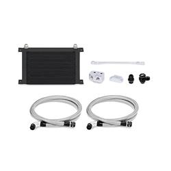 Fluid Cooler, LS1/LS2 Front-Sump Race Engine Oil Cooler, Plate, Aluminum, Black Anodized, -10 AN Male Threads Inlet/Outlet, Pontiac, 5.7L, 6.0L, Kit