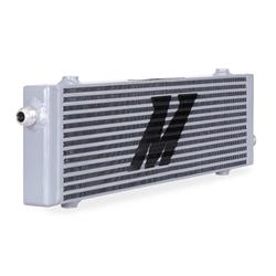 Engine Oil Cooler, 14-row, Aluminum, Silver Powdercoated, -10 AN Inlet/Outlet, Male Threads, Each