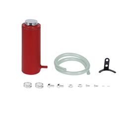 Coolant Reservoir Tank, Cylindrical, 28 oz. Capacity, Aluminum, Red Wrinkle Powdercoated, Each