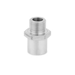 Oil Filter Adapter, Stainless Steel, Natural Finish, 3/4 in. -16 Inlet/Outlet, Universal, Each