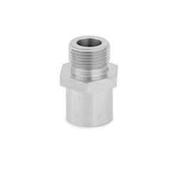 Oil Filter Adapter, Stainless Steel, Natural Finish, 20mm x 1.5 Inlet/Outlet, Universal, Each