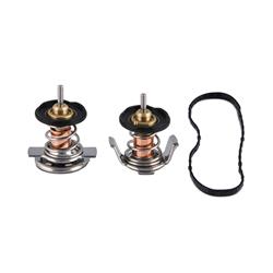 Thermostats, Standard-flow, 198/208 degrees, Copper/Stainless Steel, Ford, 6.4L Diesel, Pair