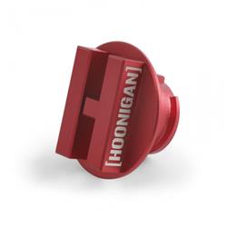 Oil Fill Cap, Hoonigan, Aluminum, Round, Red Anodized, Twist-in, for use on Acura®, Honda®, for Nissan, Chevy, Isuzu, Mazda, Saturn, Suzuki, Each