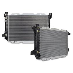 Radiator, Aluminum/Plastic, Replacement, Natural, Crossflow, 2-Row, Transmission Cooler, with A/C, Ford, Each