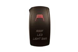 Electrical Switches, Laser-Etched, Roof LED, Rocker, Constant, Single Throw, Lighted Red, Each