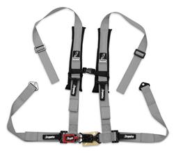 Harness, Complete, 4-Point, H-style, Latch, Gray, 2 in., Bolt-In, Roll Bar Mount, Sawn-In Shoulder Pads, Each