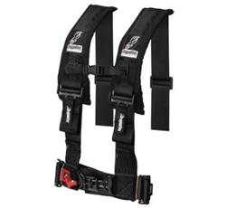 Harness, Complete, Padded Shoulder, Latch, 4-Point, Individual, Bolt-In, Roll Bar Mount, Black, Each