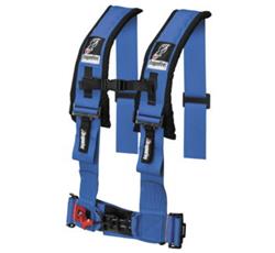 Harness, Complete, 4-Point, H-style, Latch, Blue, 3 in., Bolt-In, Roll Bar Mount, Sawn-In Shoulder Pads, Each