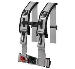 Harness, Complete, 4-Point, H-style, Latch, Gray, 3 in., Bolt-In, Roll Bar Mount, Sawn-In Shoulder Pads, Each