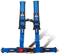 Harness, Complete, 4-Point, H-style, Latch, Blue, 2 in., Bolt-In, Roll Bar Mount, Sawn-In Shoulder Pads, Each