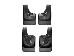 Mud Flaps, No-Drill DigitalFit, Front and Rear, Thermoplastic, Black, Ram, With Fender Flares, Set of 4