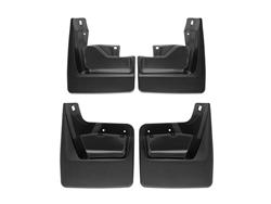Mud Flaps, No-Drill, Thermoplastic, Black, Front and Rear, GMC, Set of 4