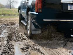 Mud Flaps, No-Drill, Thermoplastic, Black, Front, Dodge, Pair