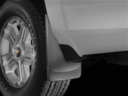 Mud Flaps, No-Drill, Rear, Thermoplastic, Black, Chevy, with Factory Fender Flares, Pair