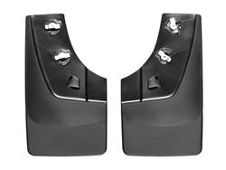 Mud Flaps, DigitalFit, No-Drill, Rear, Thermoplastic, Black, GMC, Pair