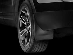 Mud Flaps, WeatherTech No-Drill DigitalFit, Thermoplastic, Black, Rear, Ford, Pair