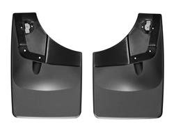 Mud Flaps, WeatherTech No-Drill DigitalFit, Rear, Thermoplastic, Black, Ford, Pair