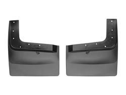 Mud Flaps, No-Drill, Thermoplastic, Ford, Dual Wheels, Rear, Black, Pair