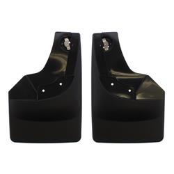 Mud Flaps, No-Drill, Thermoplastic, Chevrolet, Crew Cab, Rear, Black, Pair