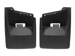 Mud Flaps, No-Drill, Digital Fit, Rear, Thermoplastic, Black, GMC, Pair
