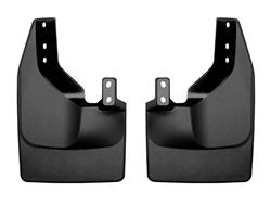 Mud Flaps, No-Drill, Thermoplastic, Black, Rear, Ford, Pair