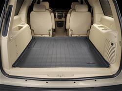 Floor Mat, Floor Liner, Cargo Tray, Thermoplastic, Black, Cadillac, Chevy, GMC, Behind 2nd Seat, Each