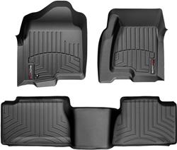 Floor Mat, Weather Tech DigitalFit, Front/Second Seat, Thermoplastic, Black, Chevy, GMC, Set