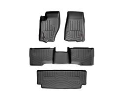 Floor Mats, FloorLiners, Front/Second/Third Seat, Thermoplastic, Black, Jeep, Set