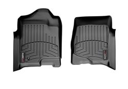 Floor Mat, Front Seat, Thermoplastic, Black, Cadillac, Chevy, GMC, Pair