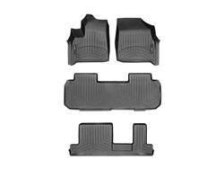 Floor Mat, Automotive, Front/Second/Third Seat, Thermoplastic, Black, Chevy, Set