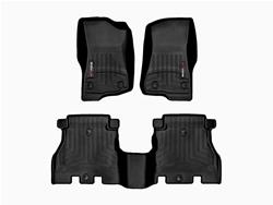 Floor Mat, Automotive, Front/Second Seat, Thermoplastic, Black, Jeep, Set