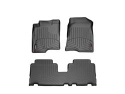 Floor Mats, FloorLiners, Front/Second Seat, Thermoplastic, Black, Saturn, Set