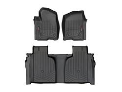 Floor Mats, FloorLiner Digital Fit, Front/Second Seat, Thermoplastic, Black, With Carpet, Bucket Seats, and Rear Storage, Chevrolet, GMC, Set