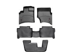 Floor Mats, FloorLiners, Front/Second/Third Seat, Thermoplastic, Black, Audi, Set