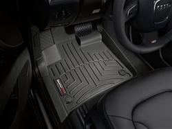 Floor Mat, Front Seat, Thermoplastic, Black, Audi, Pair