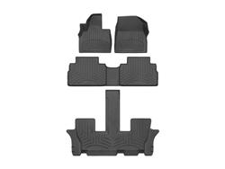 Floor Mats, FloorLiner HP, Front/Second/Third Row, Models with Carpeted Floor, Thermoplastic, Black, Kia, Telluride, Set